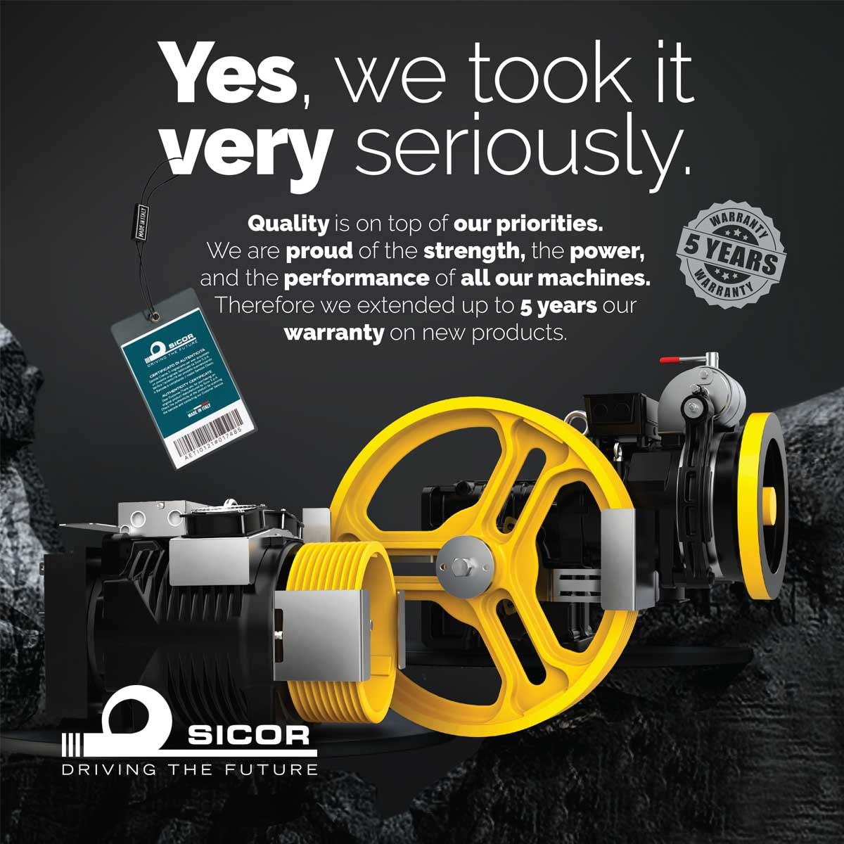 Sicor five-year warranty traction machine